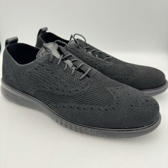 Cole Haan 2.ZERØGRAND Wingtip Oxford Black Stitchlite Men’s 9.5M C28527 - Picture 1 of 8